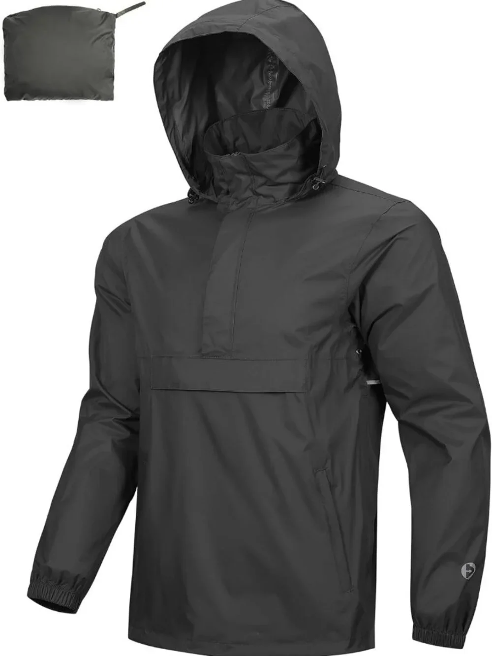 Lightweight Waterproof Packable Pullover Rain Jacket for Men - Outdoor
